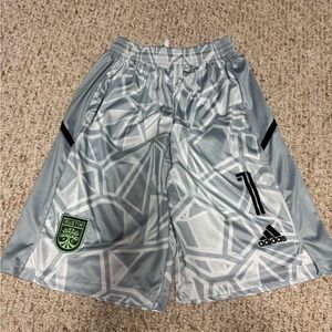 Adidas Gray Soccer Shorts with AUSTIN FC Team Crest boys size Medium